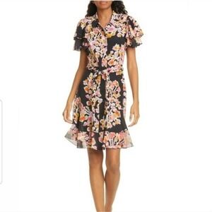 DYVNA 100% silk floral dress, size 4, nwt